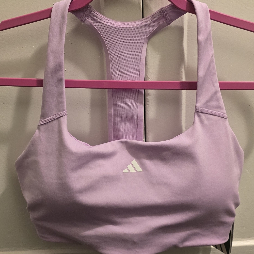 adidas Lilac Racerback Sports Bra - Light Purple
